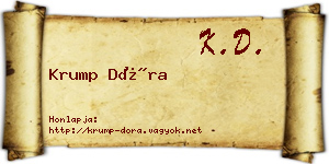 Krump Dóra névjegykártya